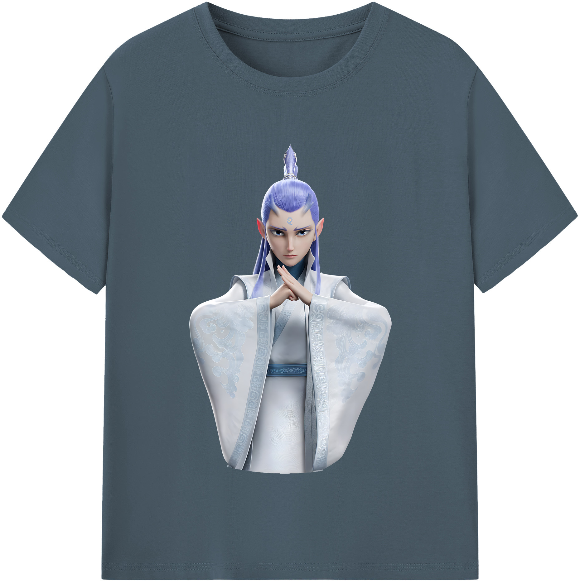（画像用） Ne Zha 2 ナタ 魔童の大暴れ 綿100％半袖Tシャツ（フロントプリント）